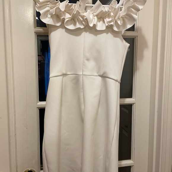 White Mini Ruffle Dress - Picture 5 of 6